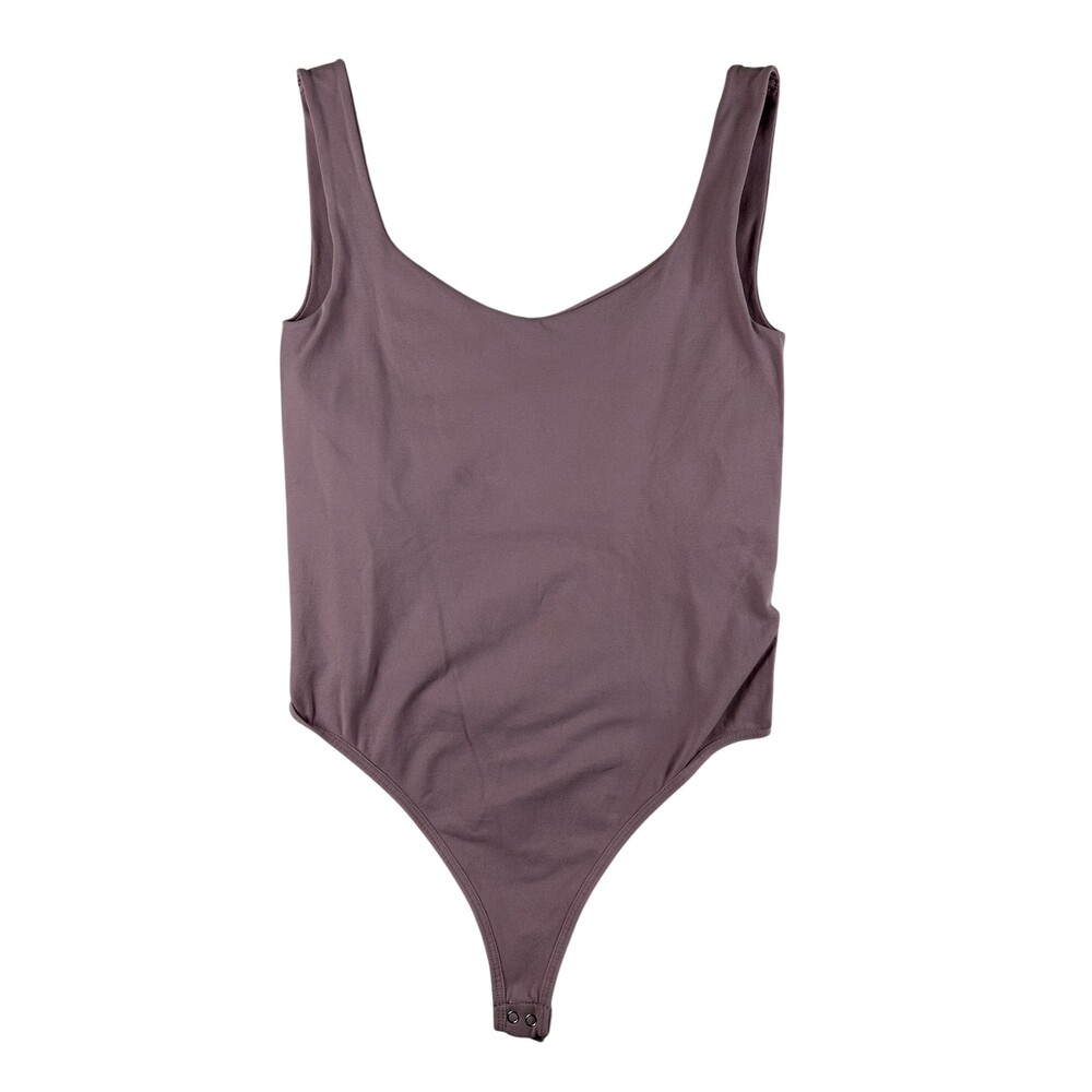 Free People Bodysuit Womens XS/S Mauve Scoopneck Snap Closure Stretch Intimately
